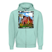 Seafoam rustic western barn olivia Zipper Hoodie - OliviaCreatesArt
