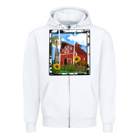 White rustic western barn olivia Zipper Hoodie - OliviaCreatesArt