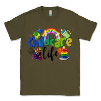 Army Green Childcare Life Classic Tee - LillyAllenDesigns