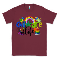 Burgundy Childcare Life Classic Tee - LillyAllenDesigns