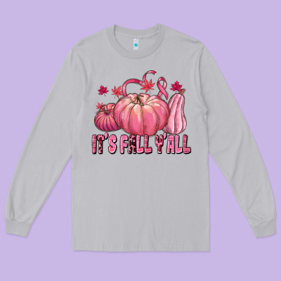 Its Fall Yall Long Sleeve Tee Designed By Texasbilliewilder