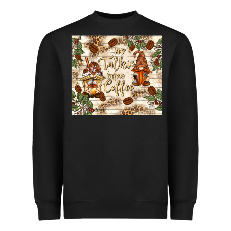 No Talkie Before Coffee With Gnomies Heavyweight Sweatshirt by TumblerDesignByShophia | Teevron