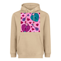 Mushroom valentines day lock and key seamless pattern Heavyweight Hoodie - BundleAndBundleShop