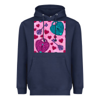 Navy valentines day lock and key seamless pattern Heavyweight Hoodie - BundleAndBundleShop