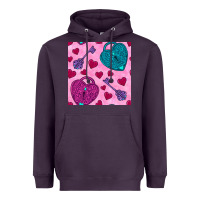 Plum valentines day lock and key seamless pattern Heavyweight Hoodie - BundleAndBundleShop