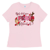 Bubblegum Pink but did you pray about it Ladies Tee - MaliasSmallBusiness
