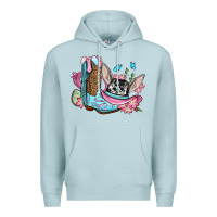Blue Mist Easter cowboy boots hat Premium Hoodie - OliviaCreatesArt