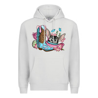 Dove Grey Easter cowboy boots hat Premium Hoodie - OliviaCreatesArt