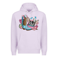 Lilac Easter cowboy boots hat Premium Hoodie - OliviaCreatesArt
