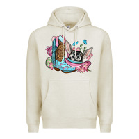Oatmeal Heather Easter cowboy boots hat Premium Hoodie - OliviaCreatesArt