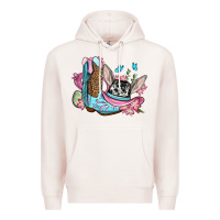 Pale Pink Easter cowboy boots hat Premium Hoodie - OliviaCreatesArt