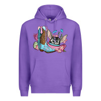 Purple Easter cowboy boots hat Premium Hoodie - OliviaCreatesArt