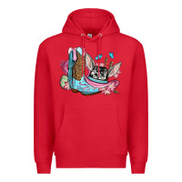 Red Easter cowboy boots hat Premium Hoodie - OliviaCreatesArt