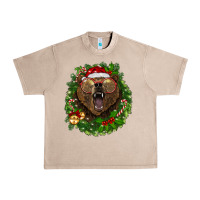 French Oak christmas bear  wreath Urban Heavy Tee - BarkalooDesign