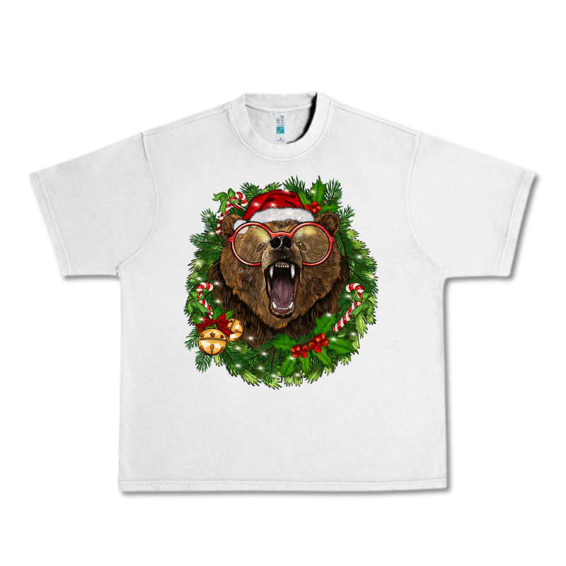 Christmas Bear  Wreath Urban Heavy Tee by BarkalooDesign | Teevron