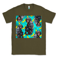 Army Green Chimpanzee And Banana Classic Tee - LillyAllenDesigns