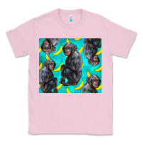 Bubblegum Pink Chimpanzee And Banana Classic Tee - LillyAllenDesigns