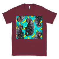 Burgundy Chimpanzee And Banana Classic Tee - LillyAllenDesigns