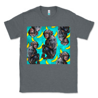 Charcoal Heather Chimpanzee And Banana Classic Tee - LillyAllenDesigns