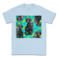 Dusty Blue Chimpanzee And Banana Classic Tee - LillyAllenDesigns