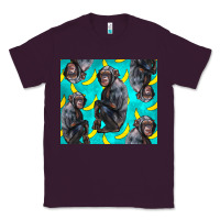 Plum Chimpanzee And Banana Classic Tee - LillyAllenDesigns