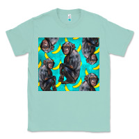 Seafoam Chimpanzee And Banana Classic Tee - LillyAllenDesigns
