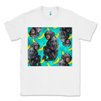 White Chimpanzee And Banana Classic Tee - LillyAllenDesigns