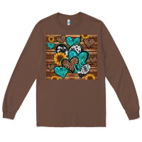 Chestnut turquoise sunflower hearts Long Sleeve Tee - Jasminsmagicworld