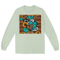 Matcha turquoise sunflower hearts Long Sleeve Tee - Jasminsmagicworld
