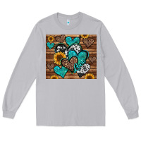 Moon Dust turquoise sunflower hearts Long Sleeve Tee - Jasminsmagicworld