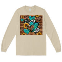 Mushroom turquoise sunflower hearts Long Sleeve Tee - Jasminsmagicworld