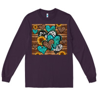 Plum turquoise sunflower hearts Long Sleeve Tee - Jasminsmagicworld