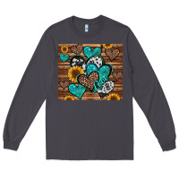 Smoke turquoise sunflower hearts Long Sleeve Tee - Jasminsmagicworld