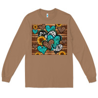 Toasted Coconut turquoise sunflower hearts Long Sleeve Tee - Jasminsmagicworld