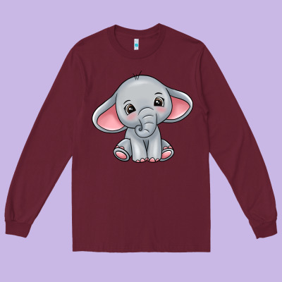 Elephant Long Sleeve Tee Designed By Texasbilliewilder