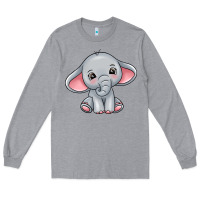 Heather Grey elephant Long Sleeve Tee - texasbilliewilder