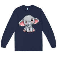 Navy elephant Long Sleeve Tee - texasbilliewilder