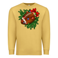 Antique Gold american football christmas with lights and ribbon Premium Sweatshirt - FaDigitalArtStudio