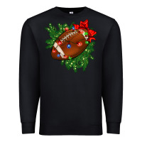 Black american football christmas with lights and ribbon Premium Sweatshirt - FaDigitalArtStudio