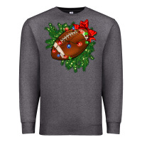 Charcoal Heather american football christmas with lights and ribbon Premium Sweatshirt - FaDigitalArtStudio