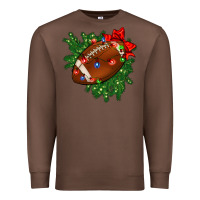 Chestnut american football christmas with lights and ribbon Premium Sweatshirt - FaDigitalArtStudio