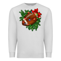 Dove Grey american football christmas with lights and ribbon Premium Sweatshirt - FaDigitalArtStudio