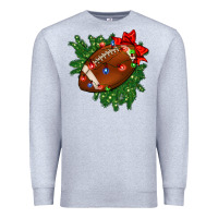 Heather Grey american football christmas with lights and ribbon Premium Sweatshirt - FaDigitalArtStudio