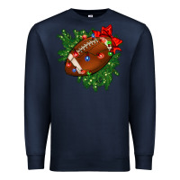 Navy american football christmas with lights and ribbon Premium Sweatshirt - FaDigitalArtStudio
