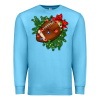 Ocean Blue american football christmas with lights and ribbon Premium Sweatshirt - FaDigitalArtStudio