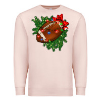Pale Pink american football christmas with lights and ribbon Premium Sweatshirt - FaDigitalArtStudio