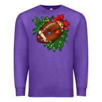 Purple american football christmas with lights and ribbon Premium Sweatshirt - FaDigitalArtStudio