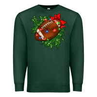 Sports Green american football christmas with lights and ribbon Premium Sweatshirt - FaDigitalArtStudio
