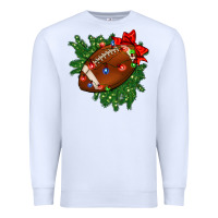 White american football christmas with lights and ribbon Premium Sweatshirt - FaDigitalArtStudio