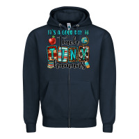 Navy it's a good day to teach tiny humans Zipper Hoodie - OliviaCreatesArt